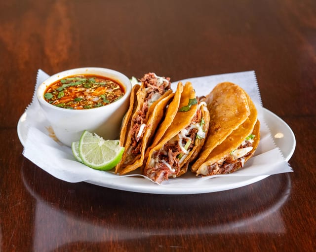 Three Quesabirria Tacos.